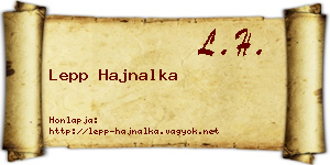 Lepp Hajnalka névjegykártya